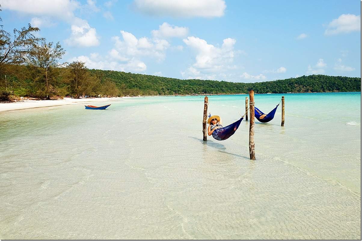 Koh Rong Samloem Island - Hammocks in the Ocean