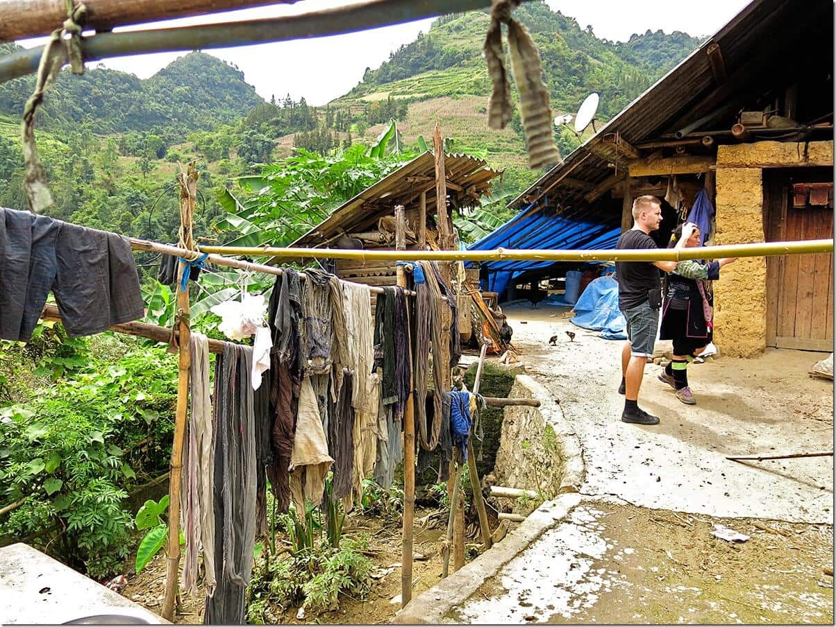 Dying Clothes in Ban Pho Village Vietnam