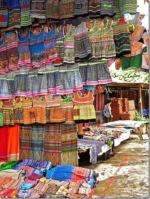 Hmong dresses for sale at the Bac Ha Markets