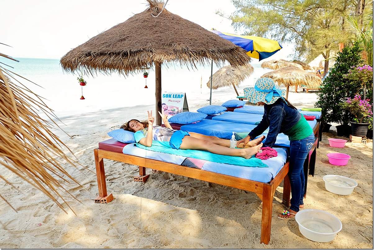 Massages on the beach at Otres Beach Cambodia