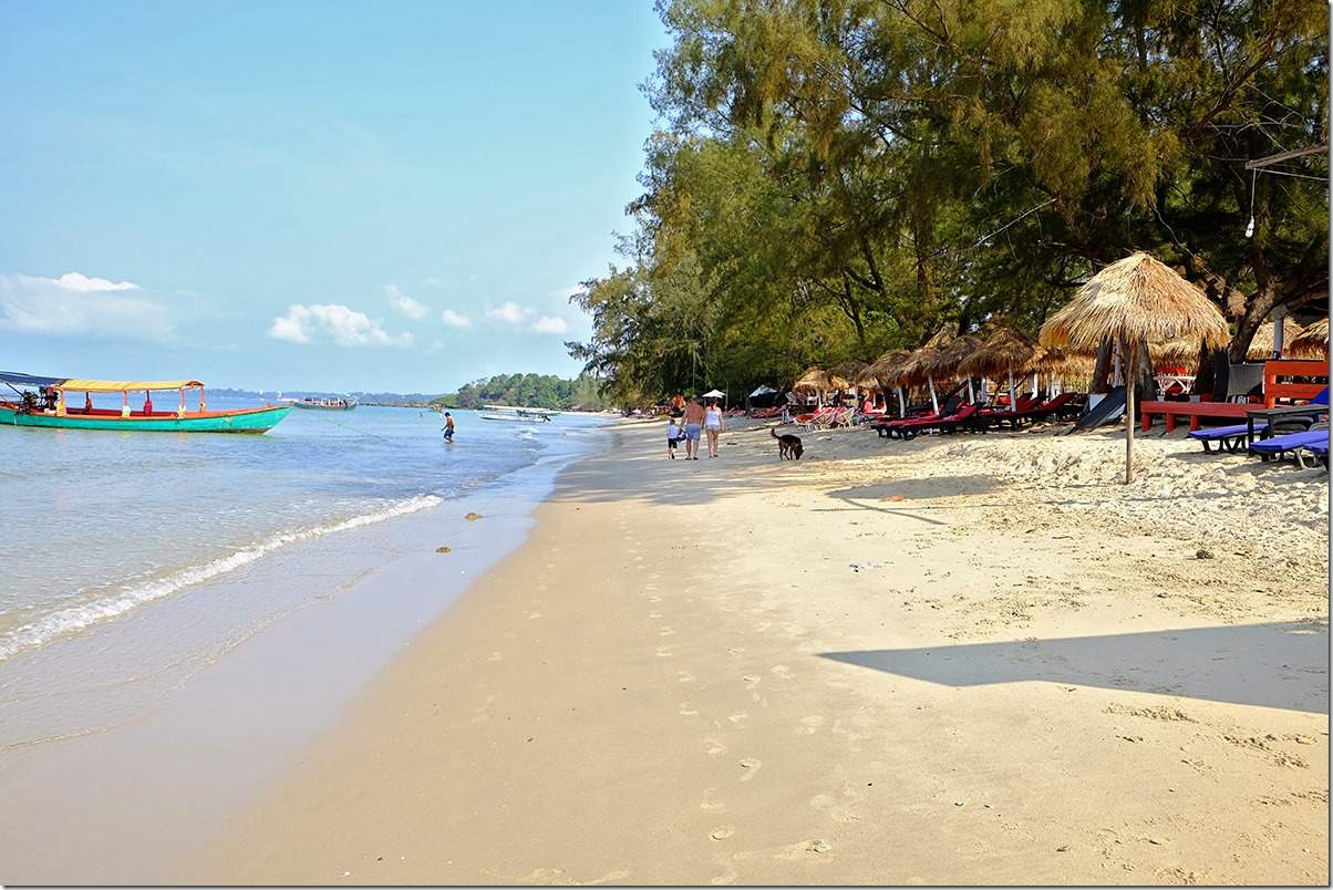 Stretch of beach at Otres 1 Cambodia
