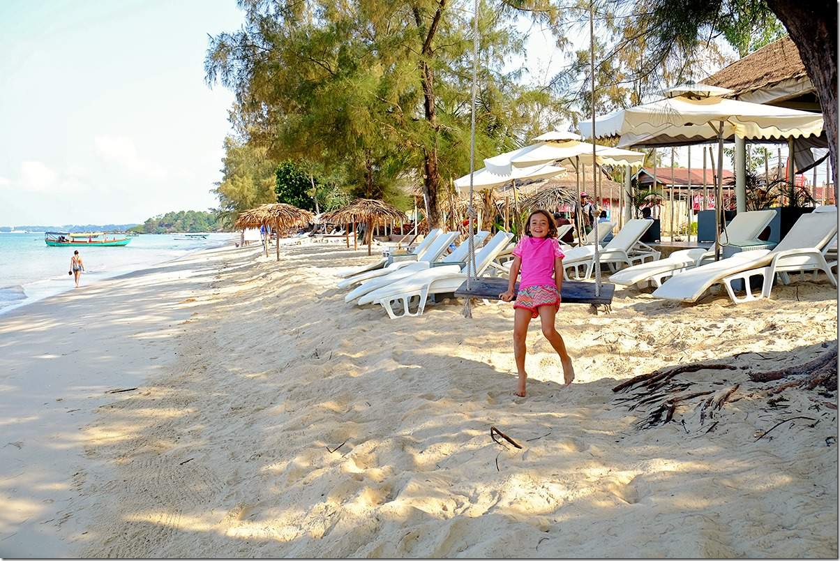 Swings on Otres Beach Cambodia