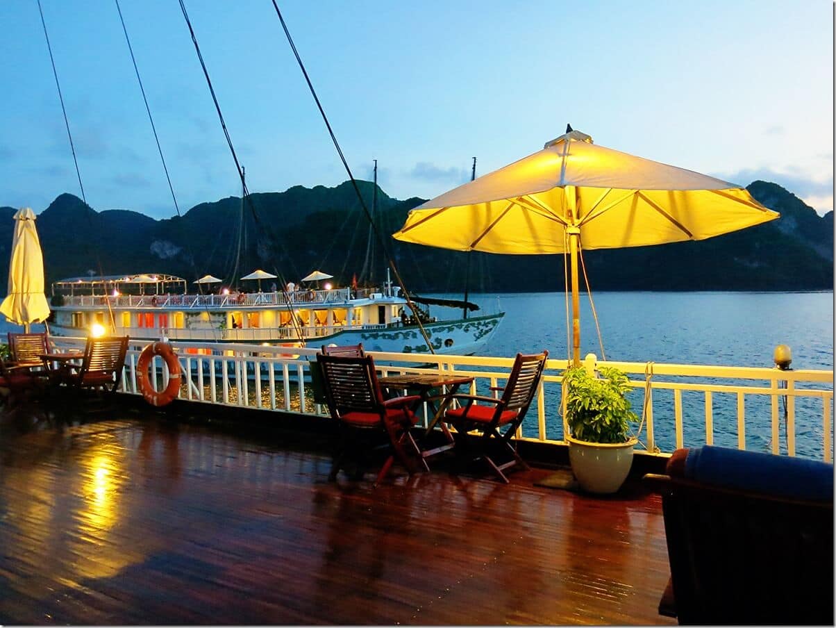 Junk Boat Cruise at Nightime - Indochina Sails