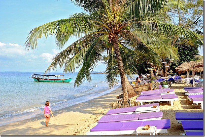 Walking along Otres Beach Cambodia