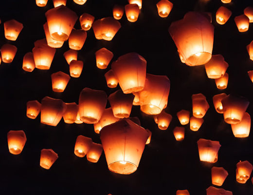Sky lanterns in Lantern Festival, Taipei, Taiwan