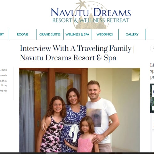  Interview by Navutu Dreams Resort & Spa- March '16, screenshot from the article