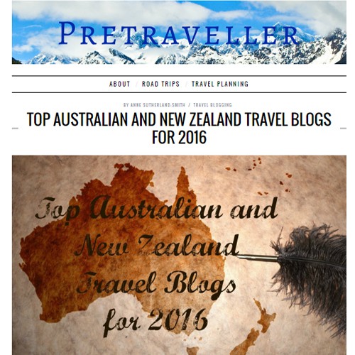 Top Australian & New Zealand Travel Blogs 2016, screenshot from PReTraveller