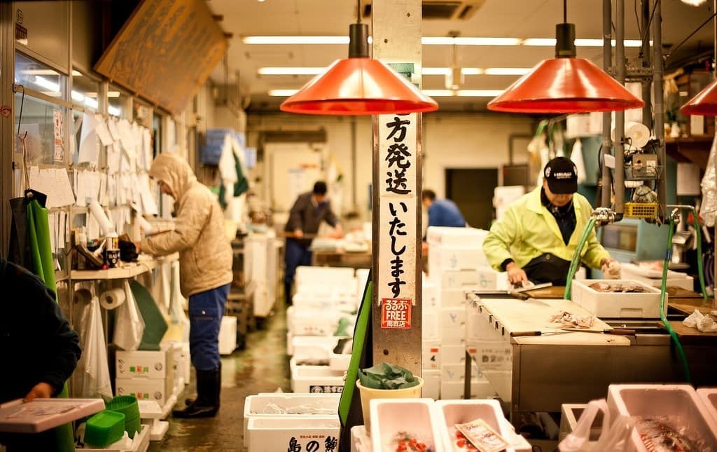 Omicho Market in Kanazawa, Japan