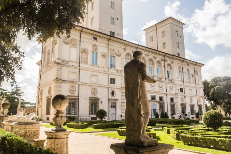 View at Galleria Borghese in Villa Borghese, Rome, Italy