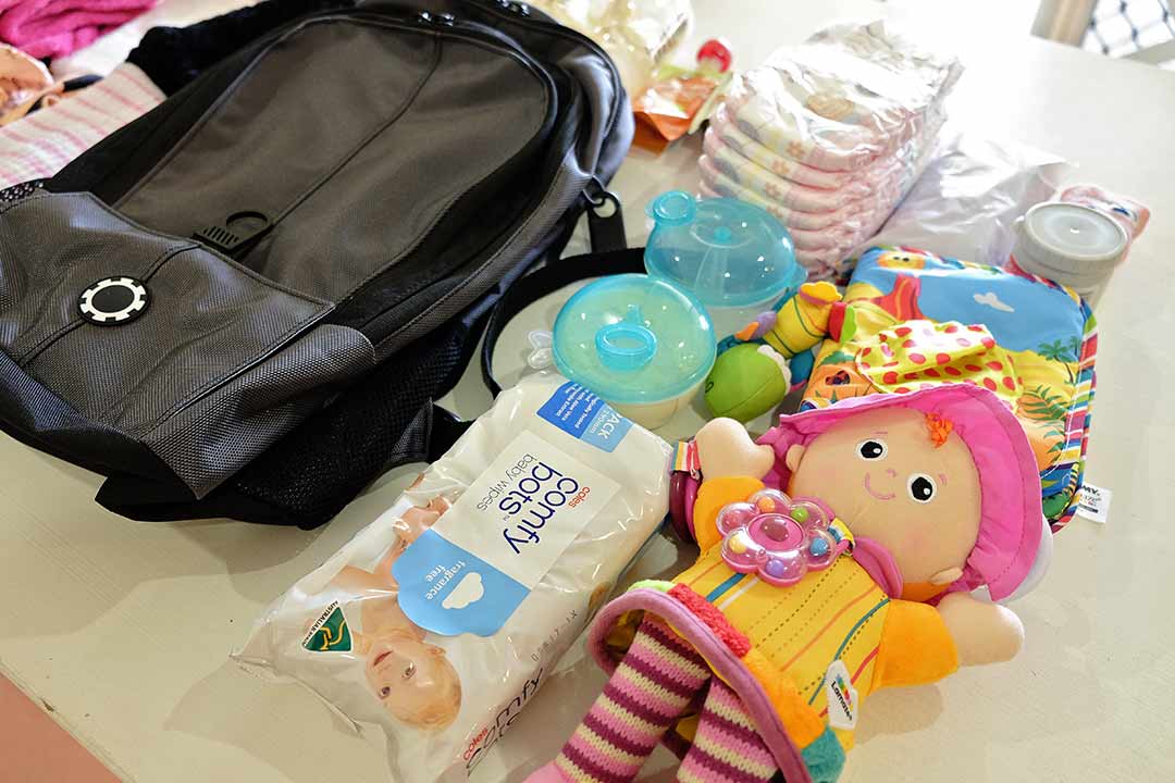 Kids Carry On Luggage, backpack with kids essentials, toys, diapers, wipes