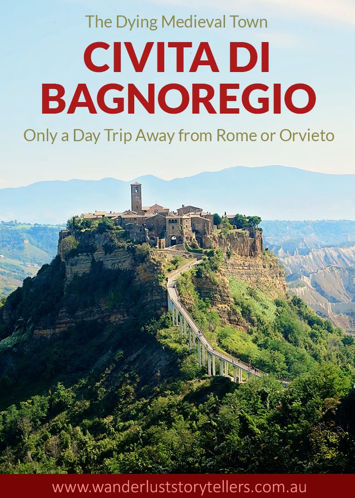 Civita di Bagnoregio is a medieval town in Viterbo, Italy. You can easily reach this town on day trip from Rome or Orvieto. It is a dying city, so best to visit now! Click to read our post for more info!