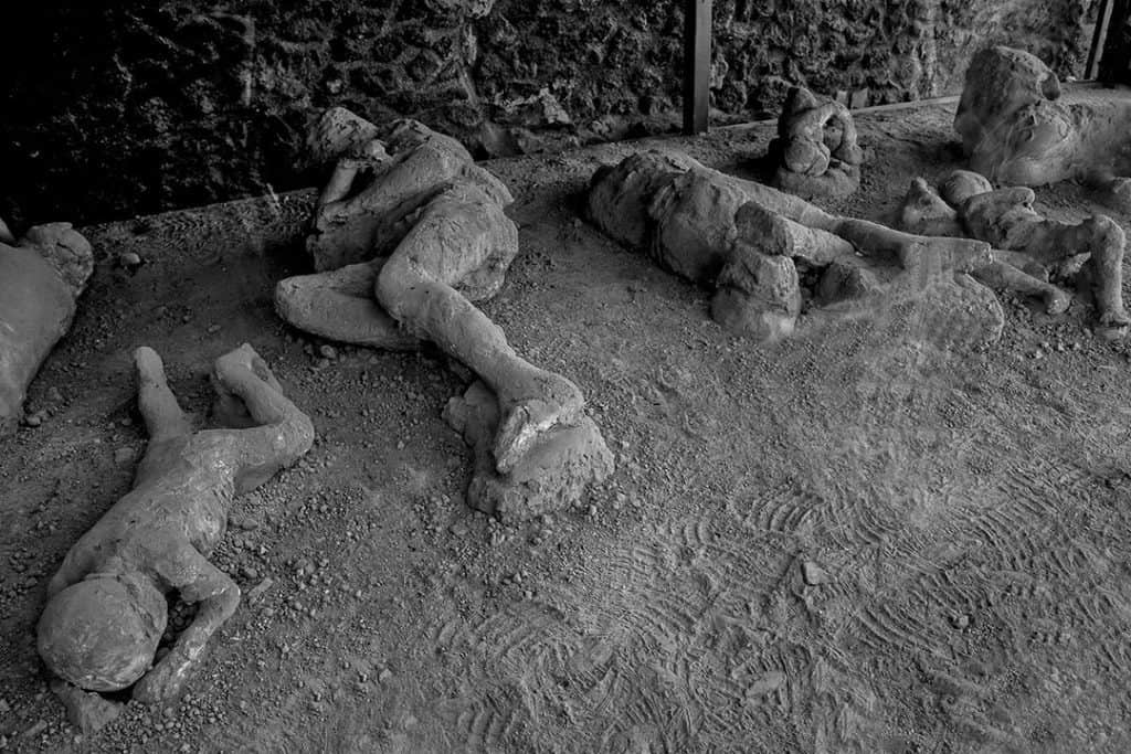 Best Pompeii Day Trips from Rome, casts of people covered by lava