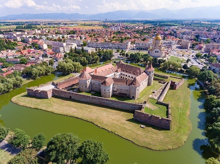 Fagaras Medieval Fortress in Fagaras City near Brasov Transylvania Romania