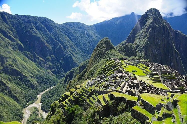 Machu Picchu, Peru, view from the top, mountains and the old ancient city