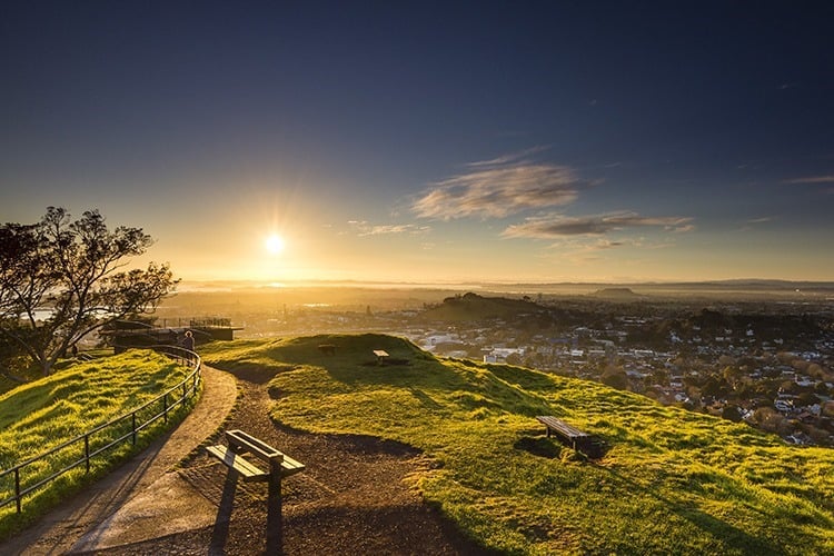 Sunrise from Mount Eden