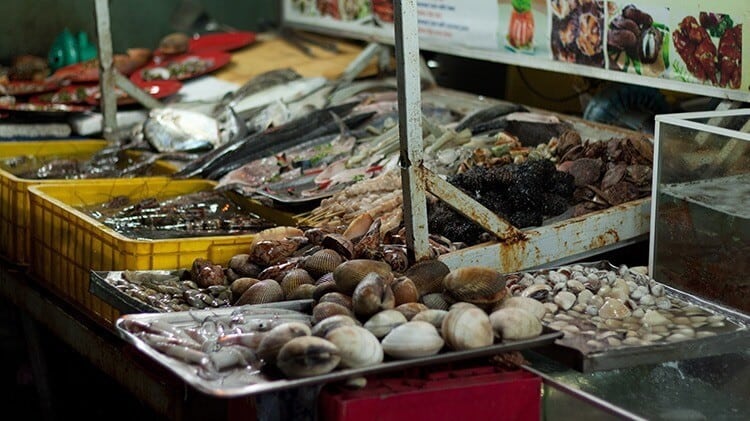 seafood in night market in Phu Quoc Island