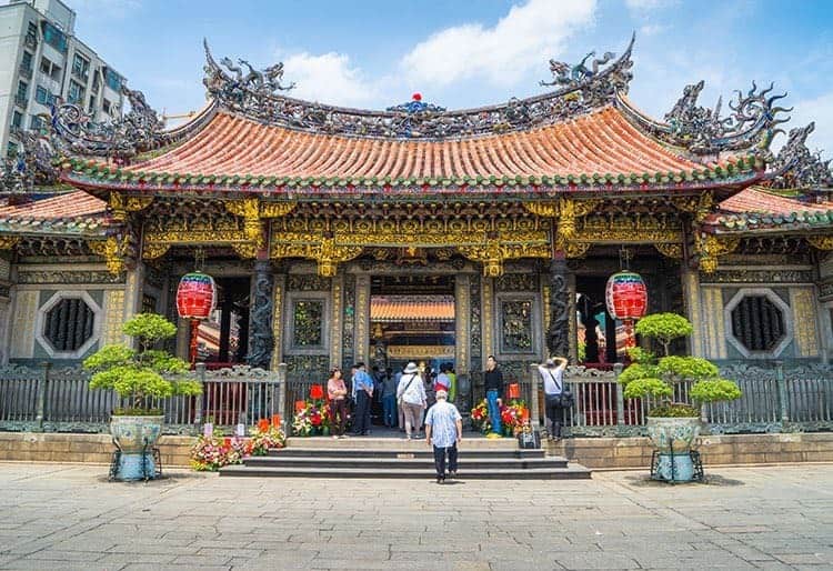 TAIPEI, TAIWAN - May 5, 2015 : Many people including tourist and believers come to Longshan Temple, Taiwan on May 5th, 2015. It is one of the oldest Traditional Temple in Taipei