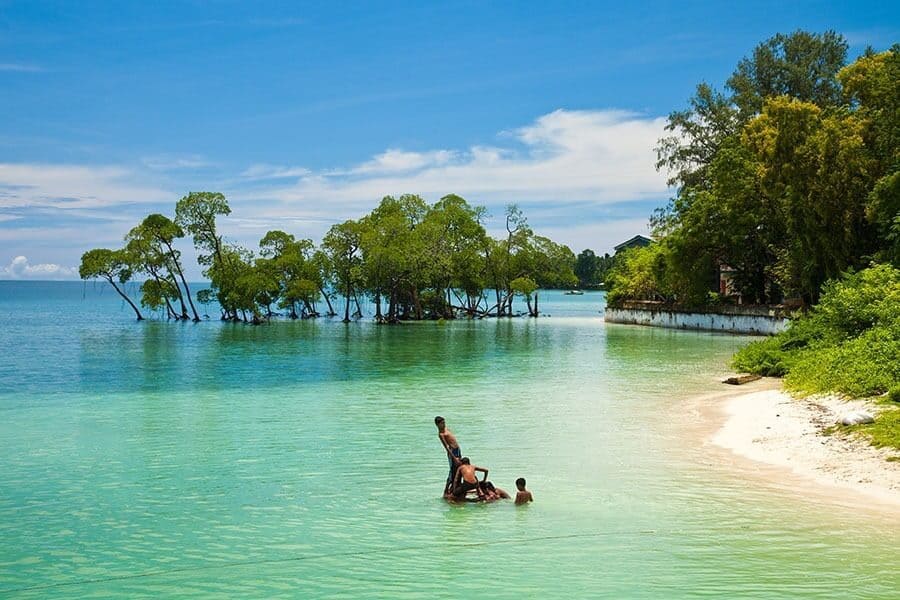 Kids Playing in the Water at Havelock Island