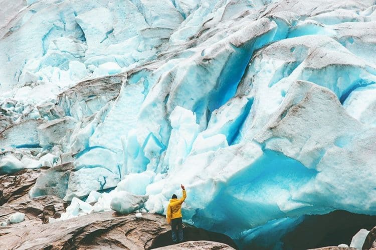 Nigardsbreen Blue Ice Glacier in Norway