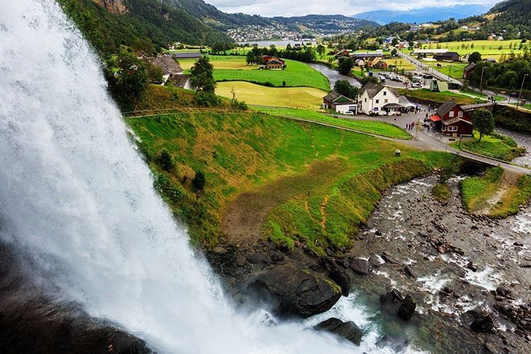 Steinsdalsfossen Waterfall in Norway