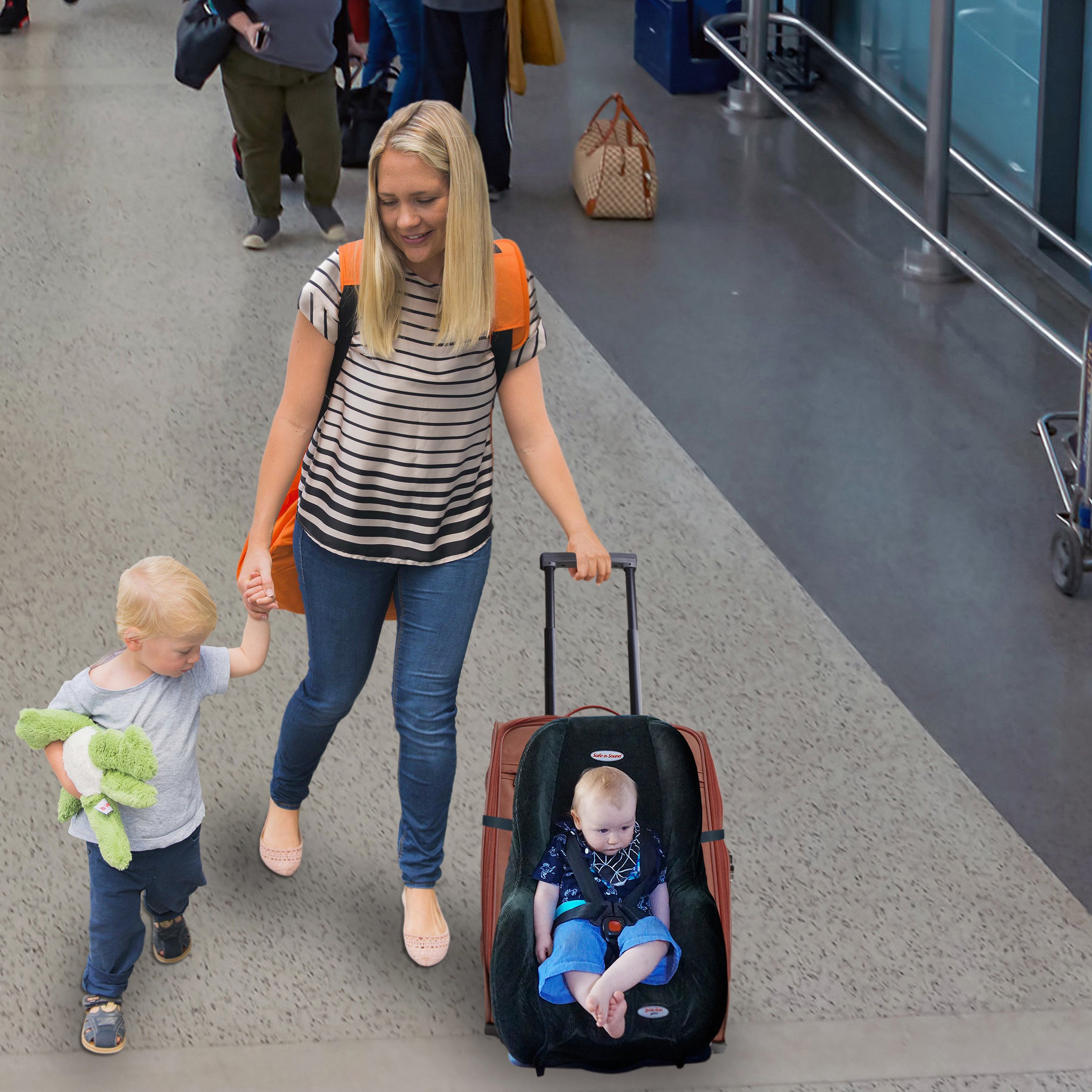 traveling with car seat and stroller on plane