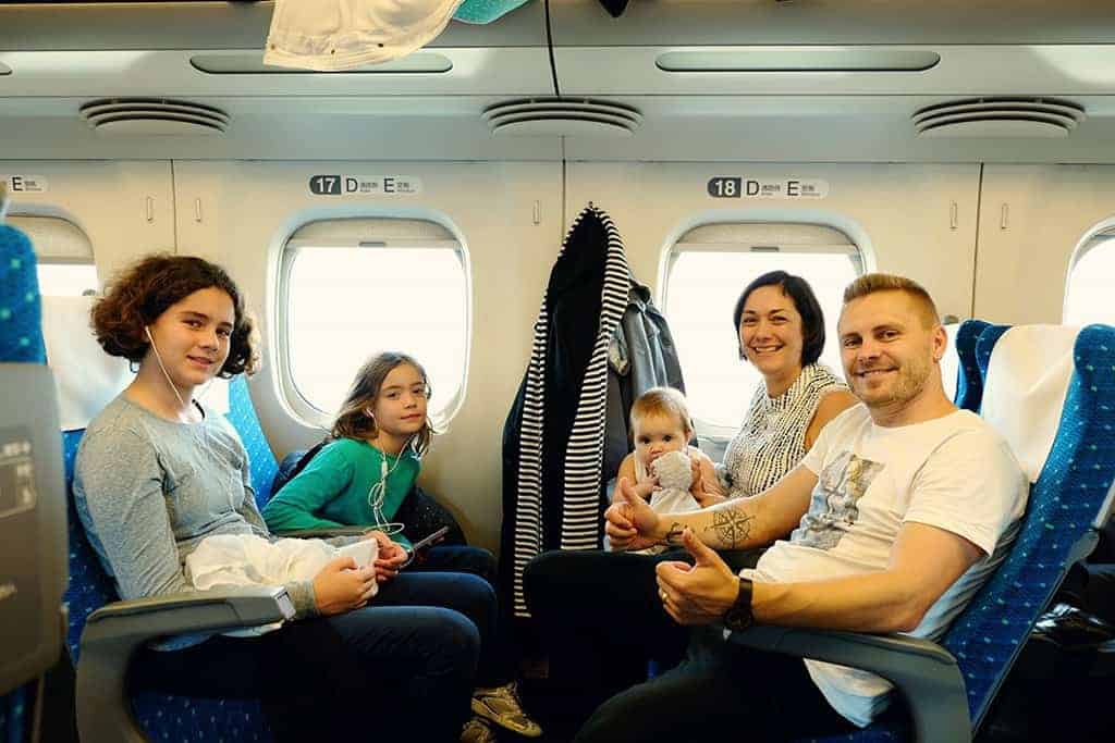 Traveling with a baby in a train