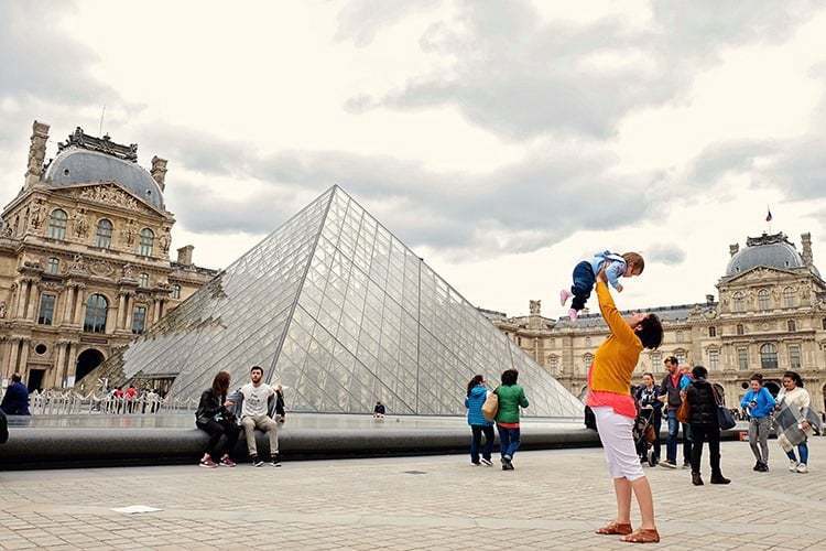 Louvre with a Baby