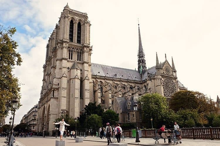 Paris Notre Dame with a Baby