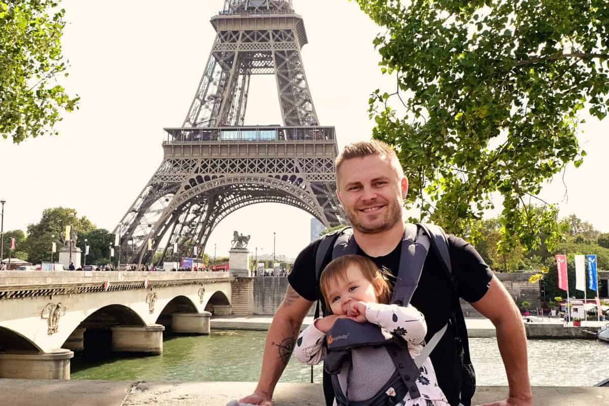 Paris with a Baby at the Eiffel Tower