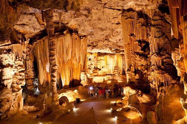 group of tourists visiting Cango Caves, South Africa