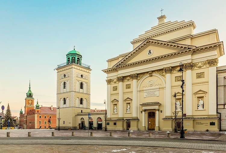 Saint Anne church on the castle square in Warsaw, Poland