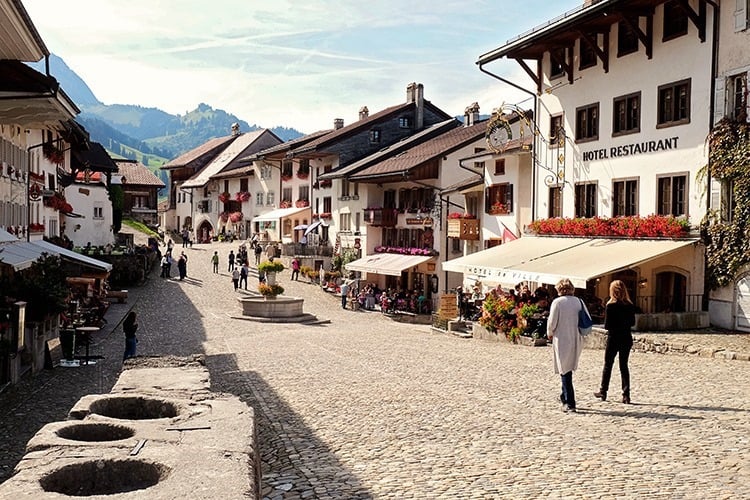 Gruyeres medieval town in switzerland