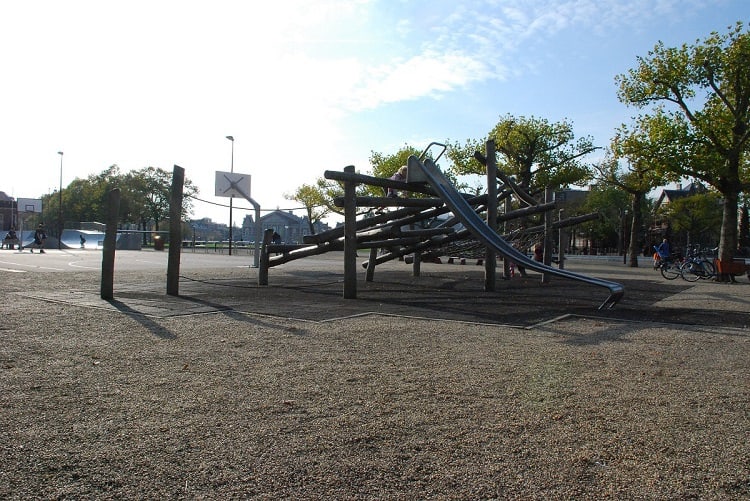 playground museum plein - playground on a sunny day in amsterdam