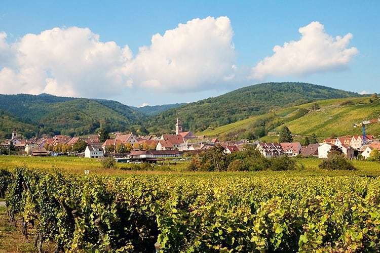 Alsace France, village view from the field