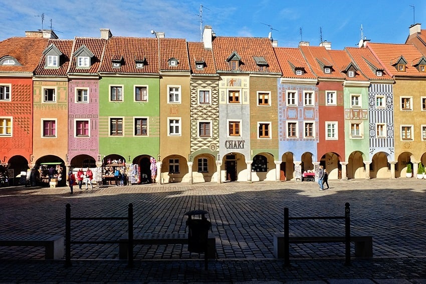 Merchant's Row in Poznan Old Town Market Square