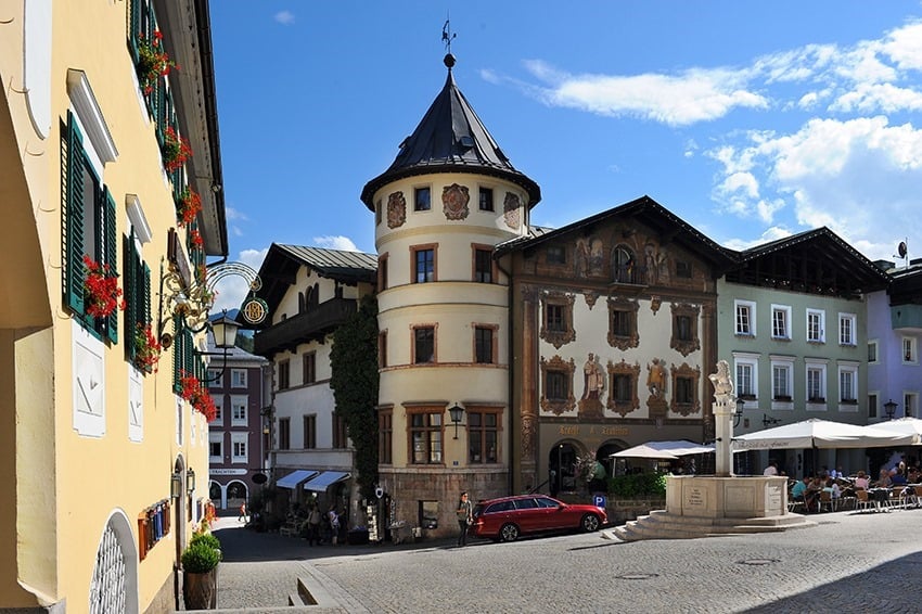 Central street in Berchtesgaden, Bavaria, Germany