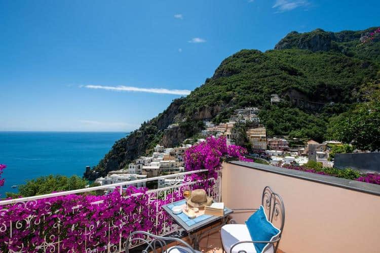 Positano Art Hotel Balcony View to sea