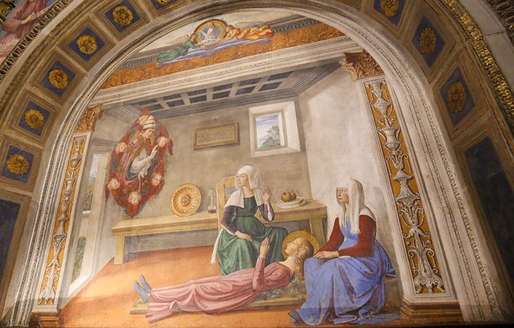 Fresco in San Gimignano - Death to Saint Fina