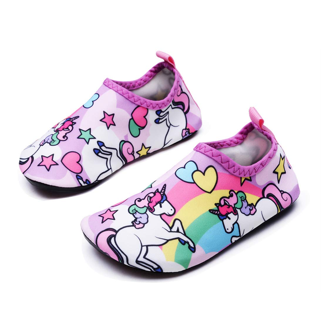 QTMS Kids Boys Girls Water Shoes Barefoot Quick Dry Aqua Socks Swim Shoes Toddler/Little Kid/Big Kid 