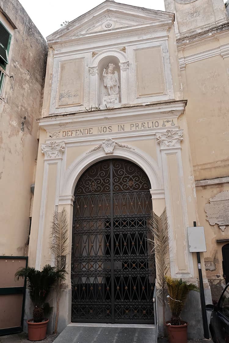 Abbazia di San Michele Arcangelo, Procida in Italy, building and entrance