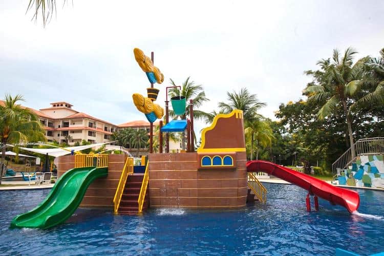 Amverton Heritage Resort Kids Pirate Ship in Pool