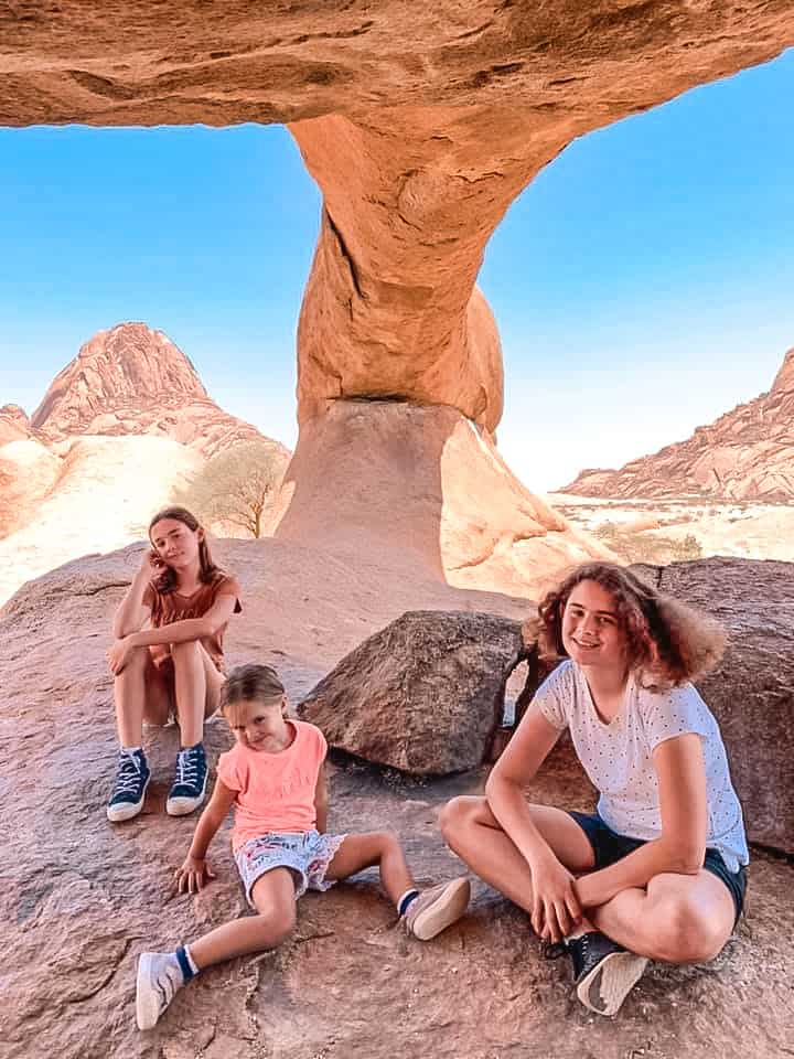 Rock Window Spitzkoppe Namibia with Kids