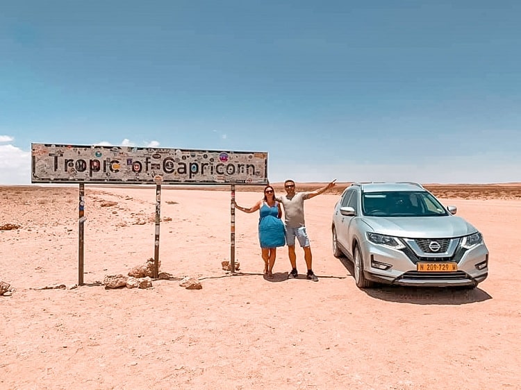 Tropic of Capricorn in Namibia - Driving in Nabia with Kids