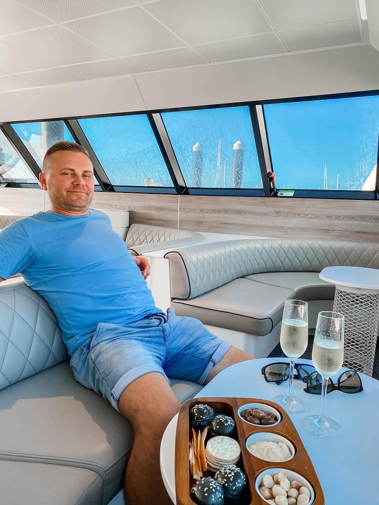 Intercontinental Hayman Island Review Luxury Boat Transfer - Lounge Area