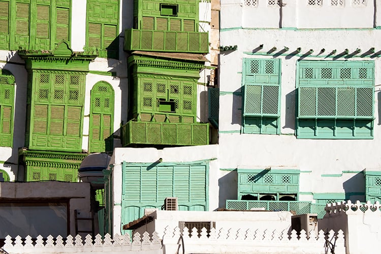 Souk al Alawi Street in the historic city center of Al Balad, Jeddah, Saudi Arabia