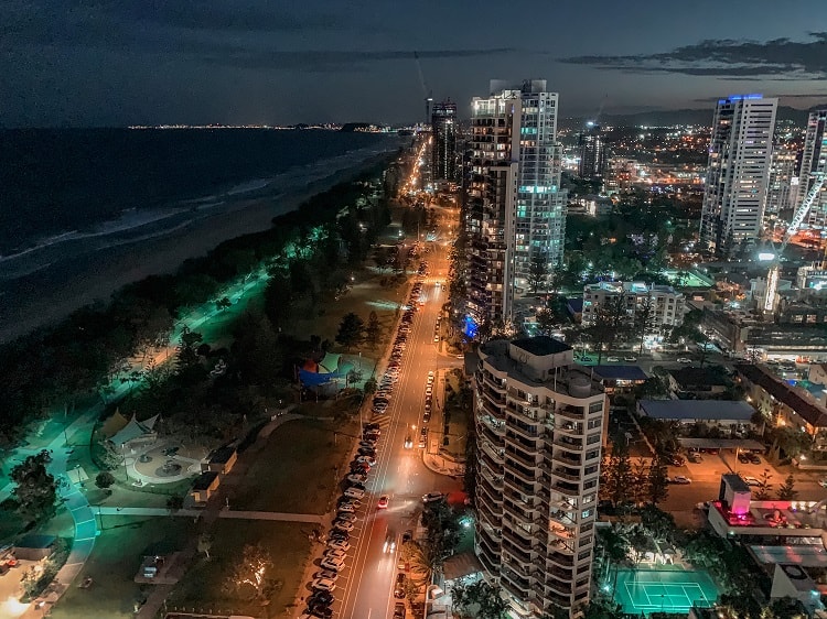 ULTIQA Air On Broadbeach Review - View at Night