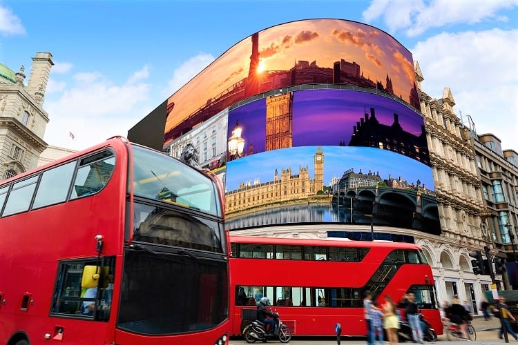 Piccadilly Circus London in England