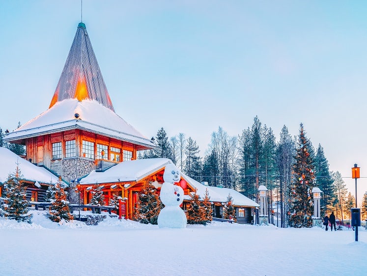 Snowman at Santa Office in Santa Claus Village in Rovaniemi, Lapland, Finland