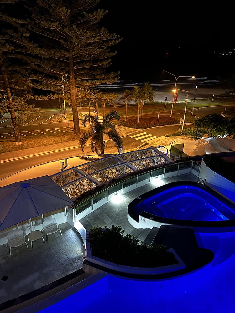 Mantra Sirocco Mooloolaba Review - Nighttime views