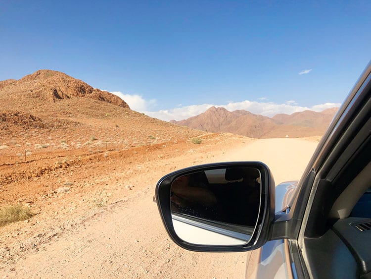 Sossusvlei, Namibia, driving through the desert